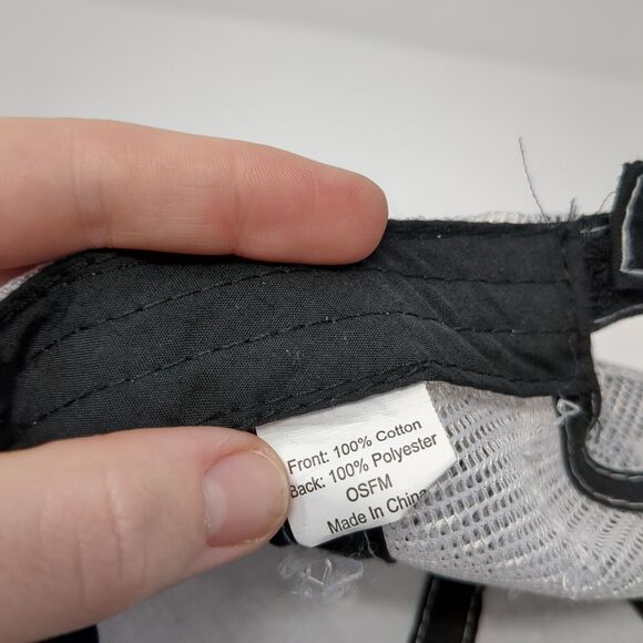 Unbranded Strapback Mesh Back Trucker Hat Black One Size 6 Panel Blank - Picture 8 of 8